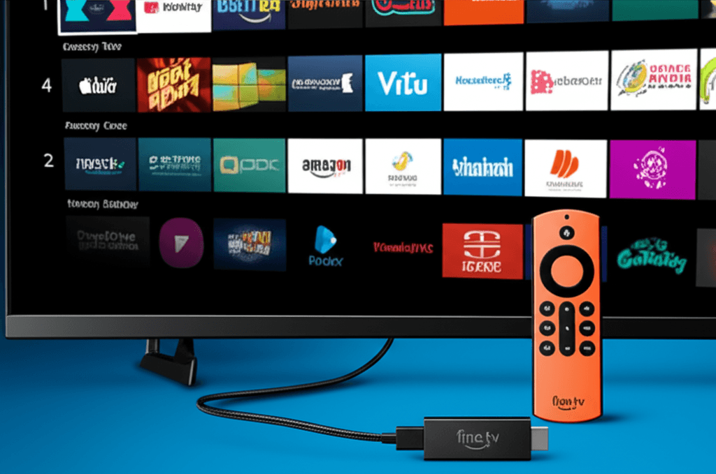 Amazon Fire TV Stick running IPTV Smarters Pro streaming interface